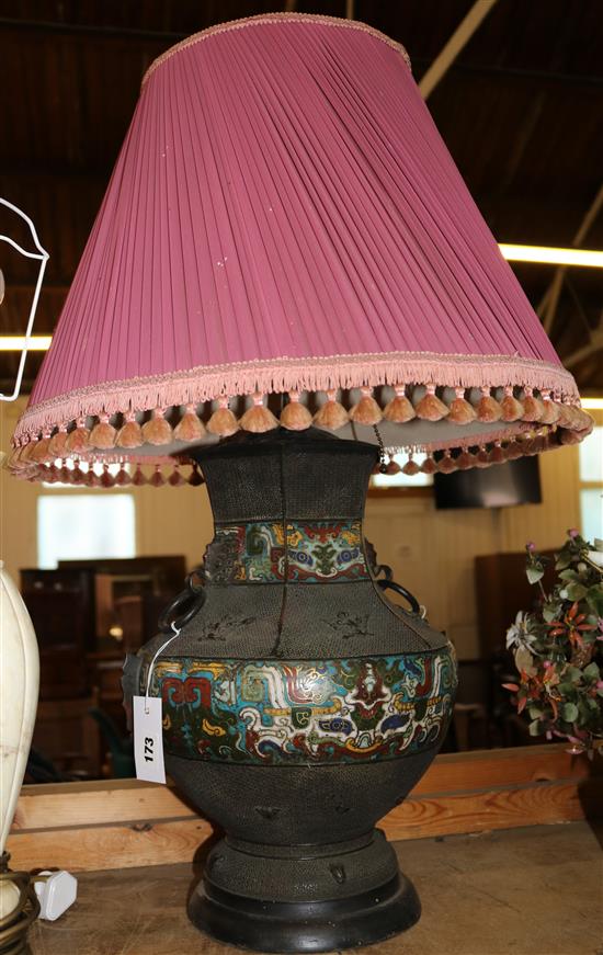 Chinese Champleve lamp